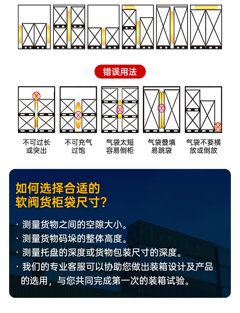 双层PE货柜填充袋集装箱充气袋